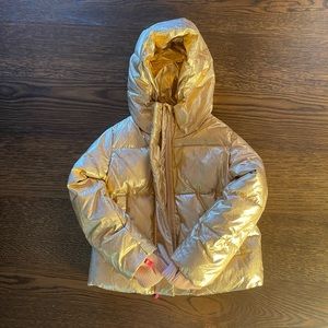 Girls Rose Gold Crewcut puffer jacket